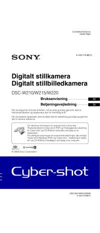 Sony DSC-W210 W210 Digitalt kompaktkamera Bruksanvisning | Manualzz