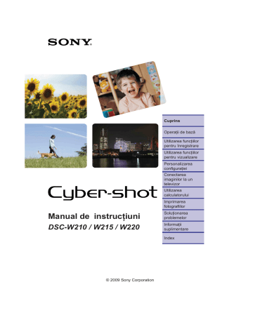 Sony DSC-W210 W210 Cameră digitală compactă Instrucţiuni de utilizare | Manualzz