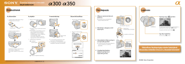 Sony DSLR-A300 DSLR-A300 Csak váz (objektív nem tartozék) Gyors beállítási és használatbavételi útmutató | Manualzz