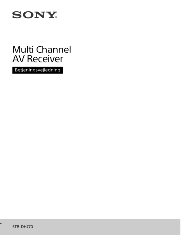 Sony STR-DH770 7.2-kanals AV-receiver til hjemmebiograf Betjeningsvejledning | Manualzz