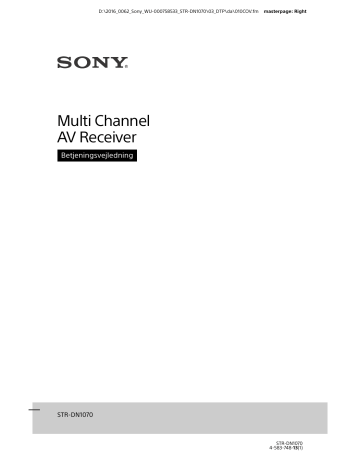Sony STR-DN1070 7.2-kanals AV-receiver til hjemmebiograf Betjeningsvejledning | Manualzz