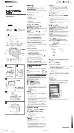 Sony XDR-S20  Betjeningsvejledning | Manualzz