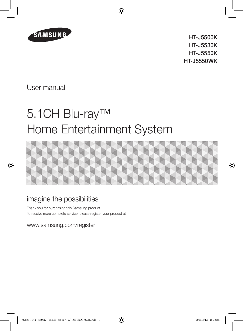 Samsung 藍光家庭影院組合ht J5500k User Manual Manualzz