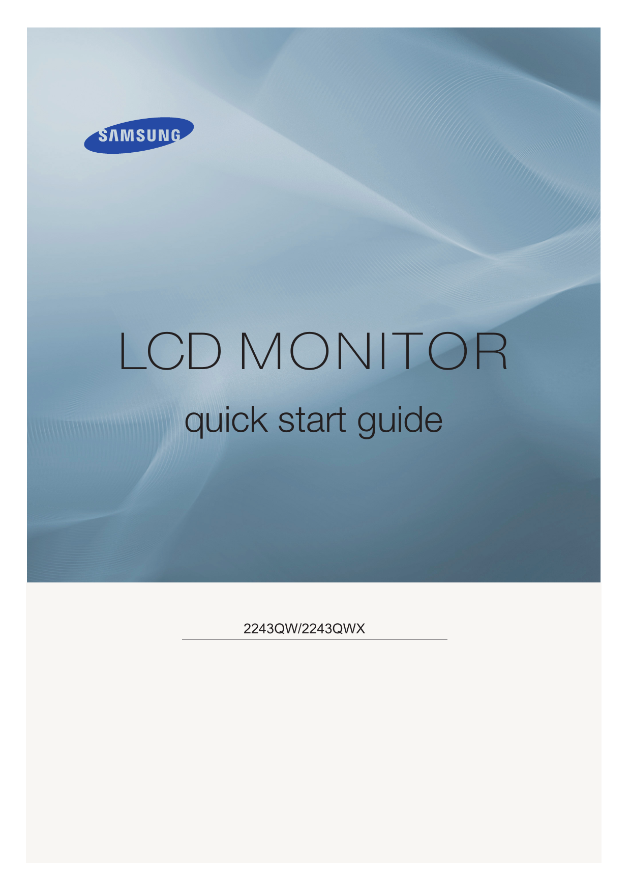 Samsung 2243QW Quick Guide | Manualzz