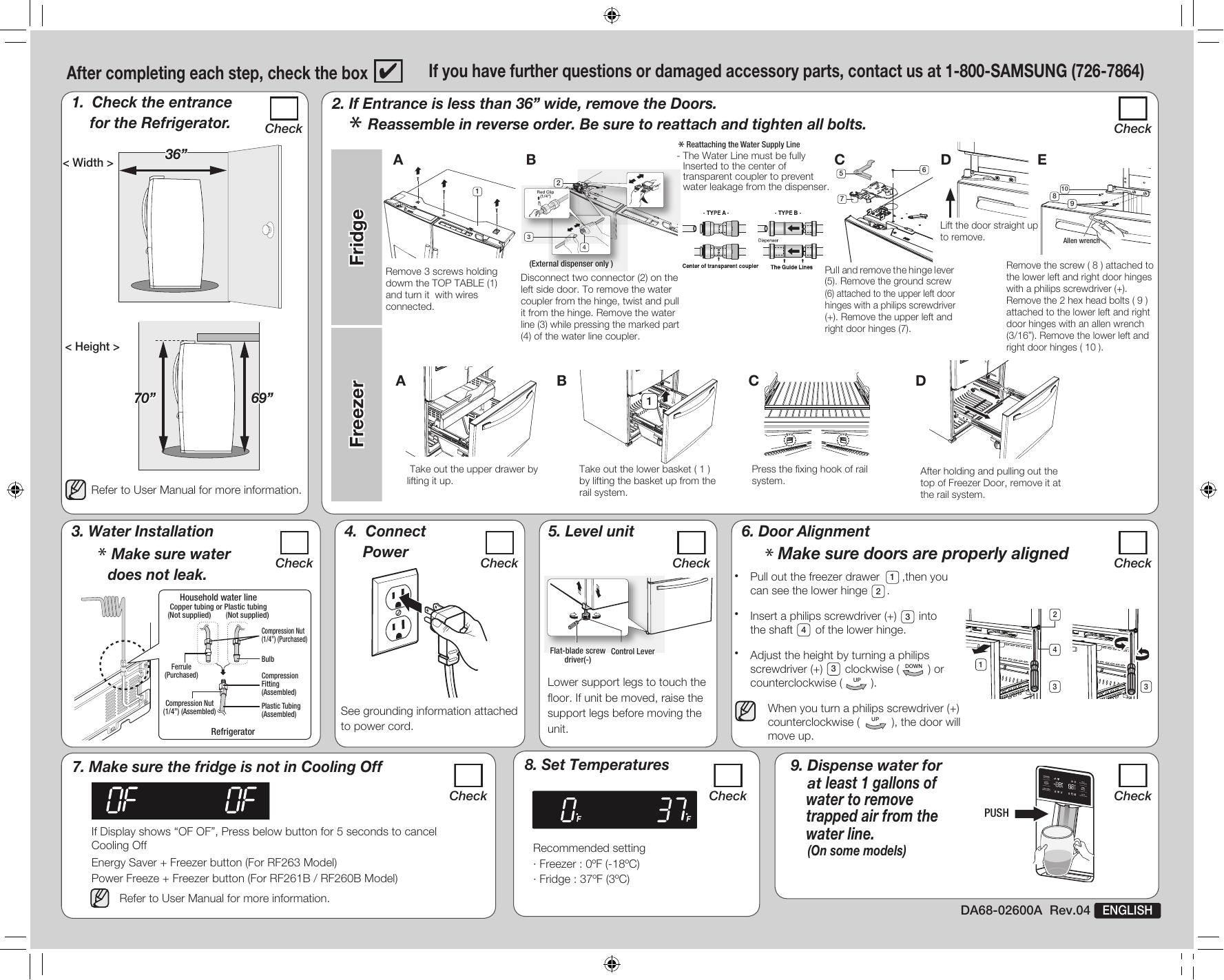 Samsung RF261BEAESR Installation guide | Manualzz