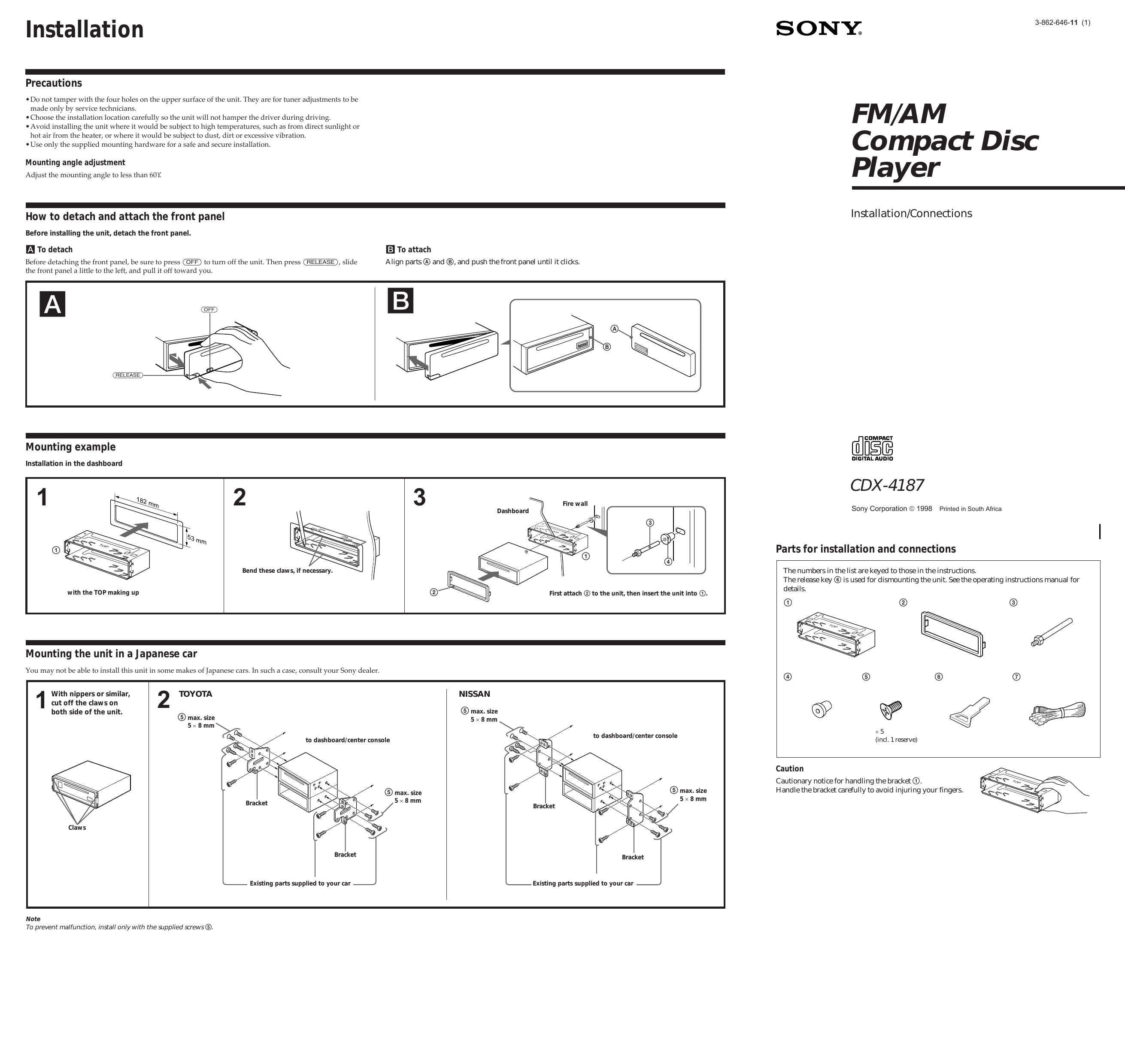Sony Cdx 4187 Installation Guide Manualzz - Wiring Diagram Sony Cdx 4180 Sony Cdx 4187 Installation Guide Manualzz - Wiring Diagram Sony Cdx 4180