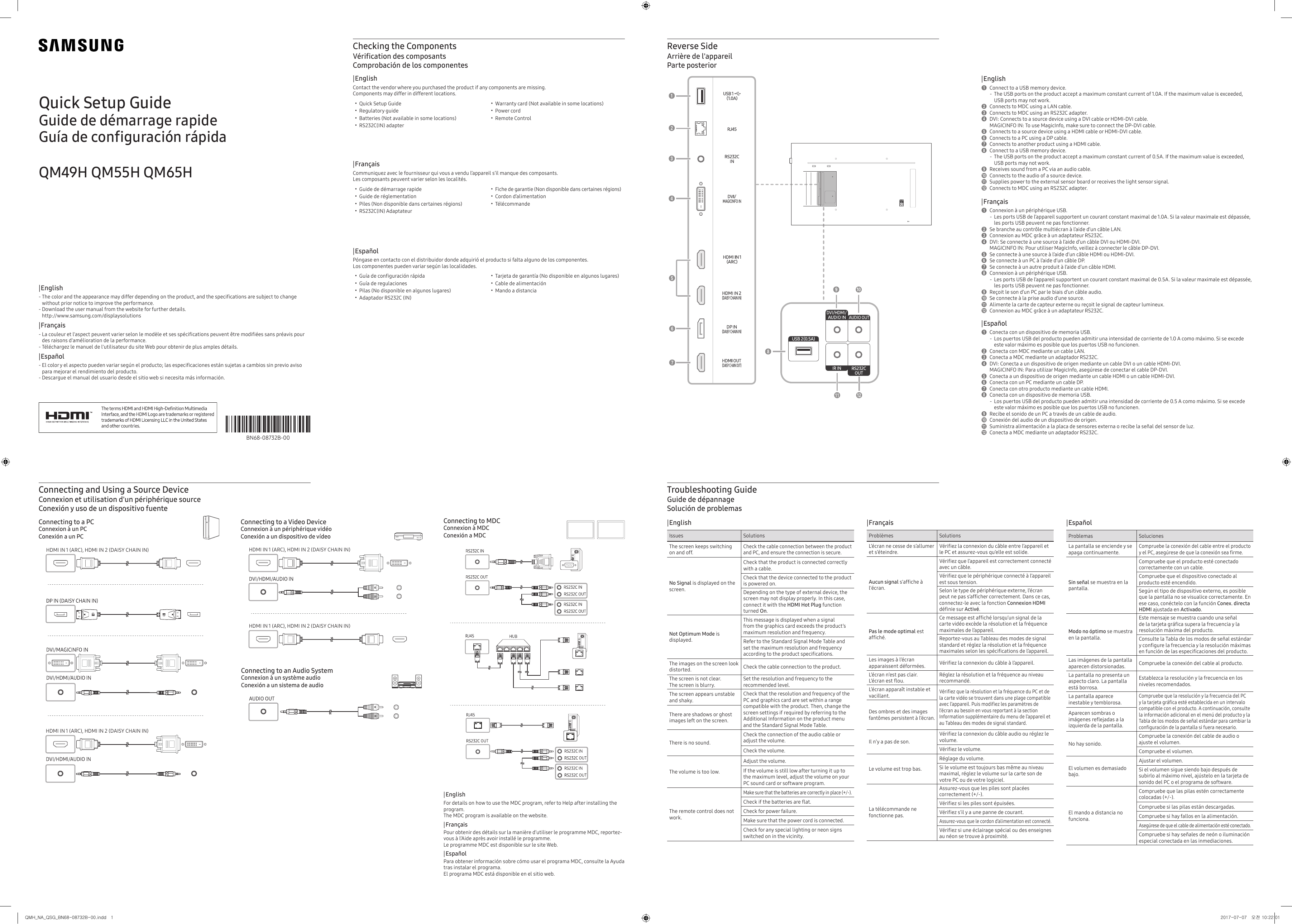 samsung qm65h rs232 commands