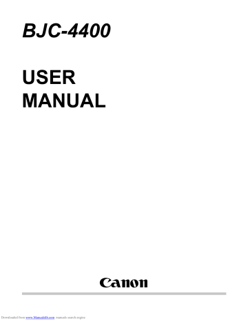 Canon BJC4400 User manual | Manualzz