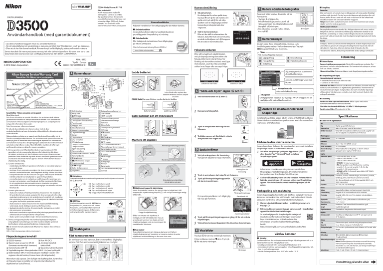 Nikon d3500 User's manual | Manualzz