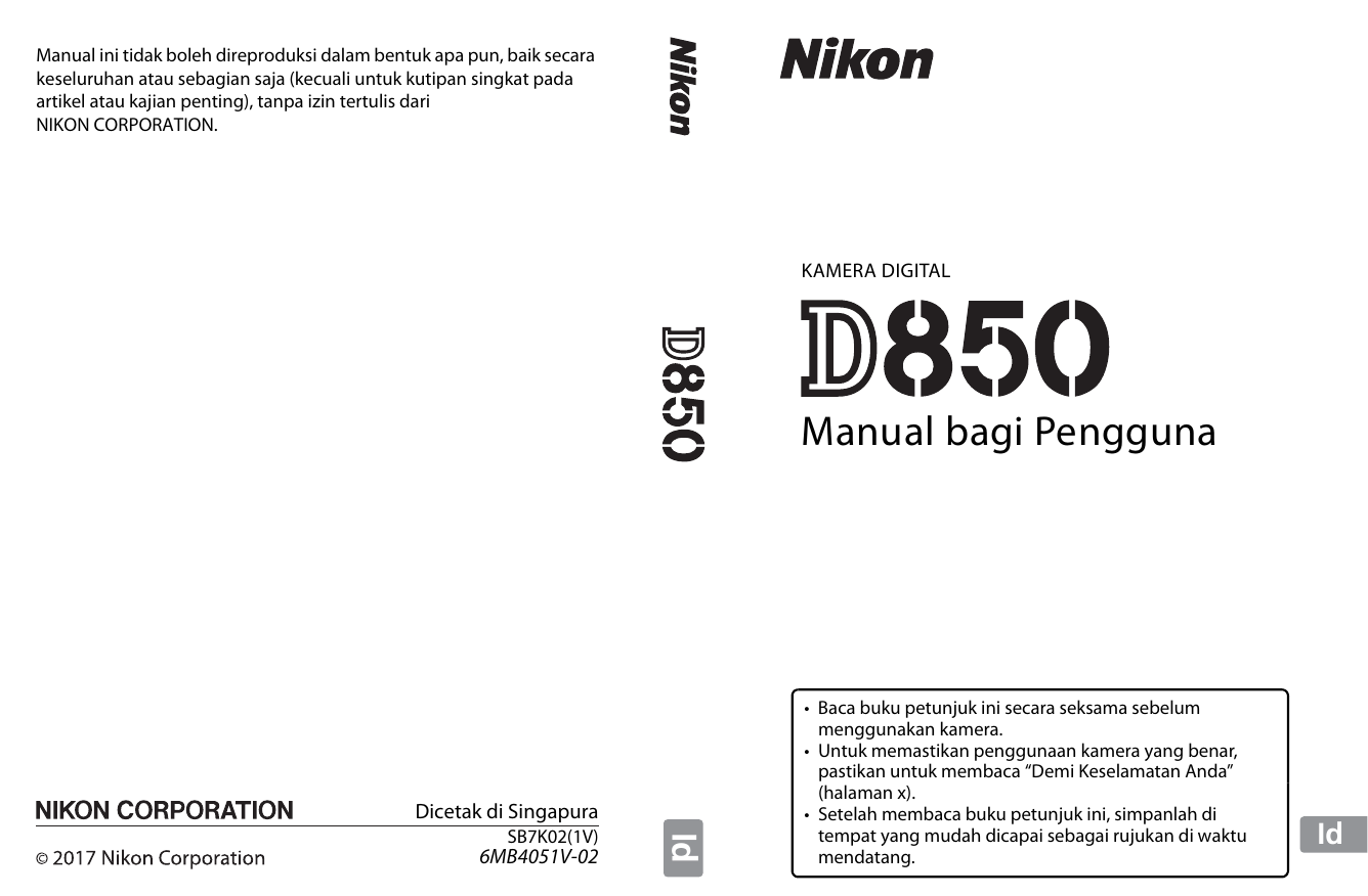 Nikon D850 Manual Bagi Pengguna Manualzz