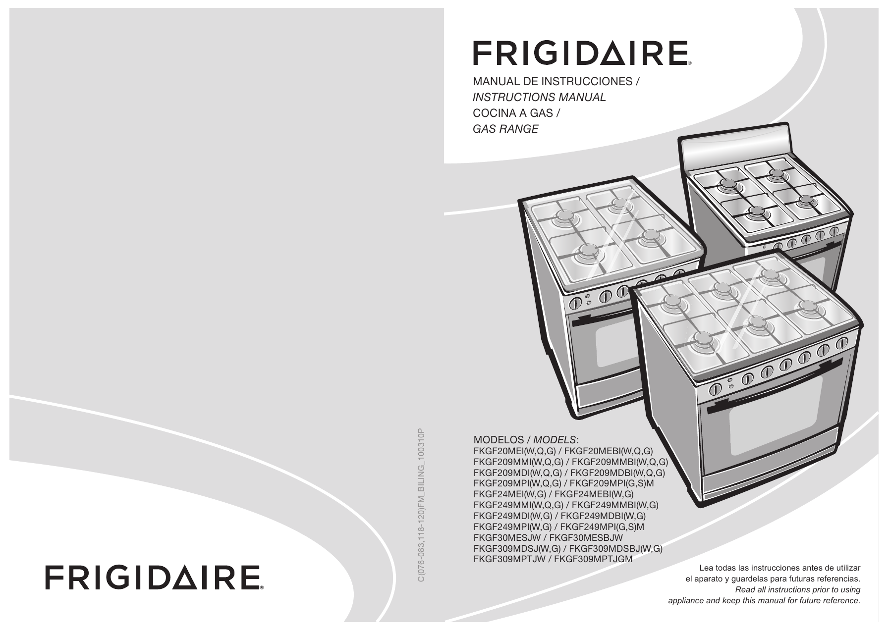 Frigidaire FKGF20MEIW User Manual | Manualzz