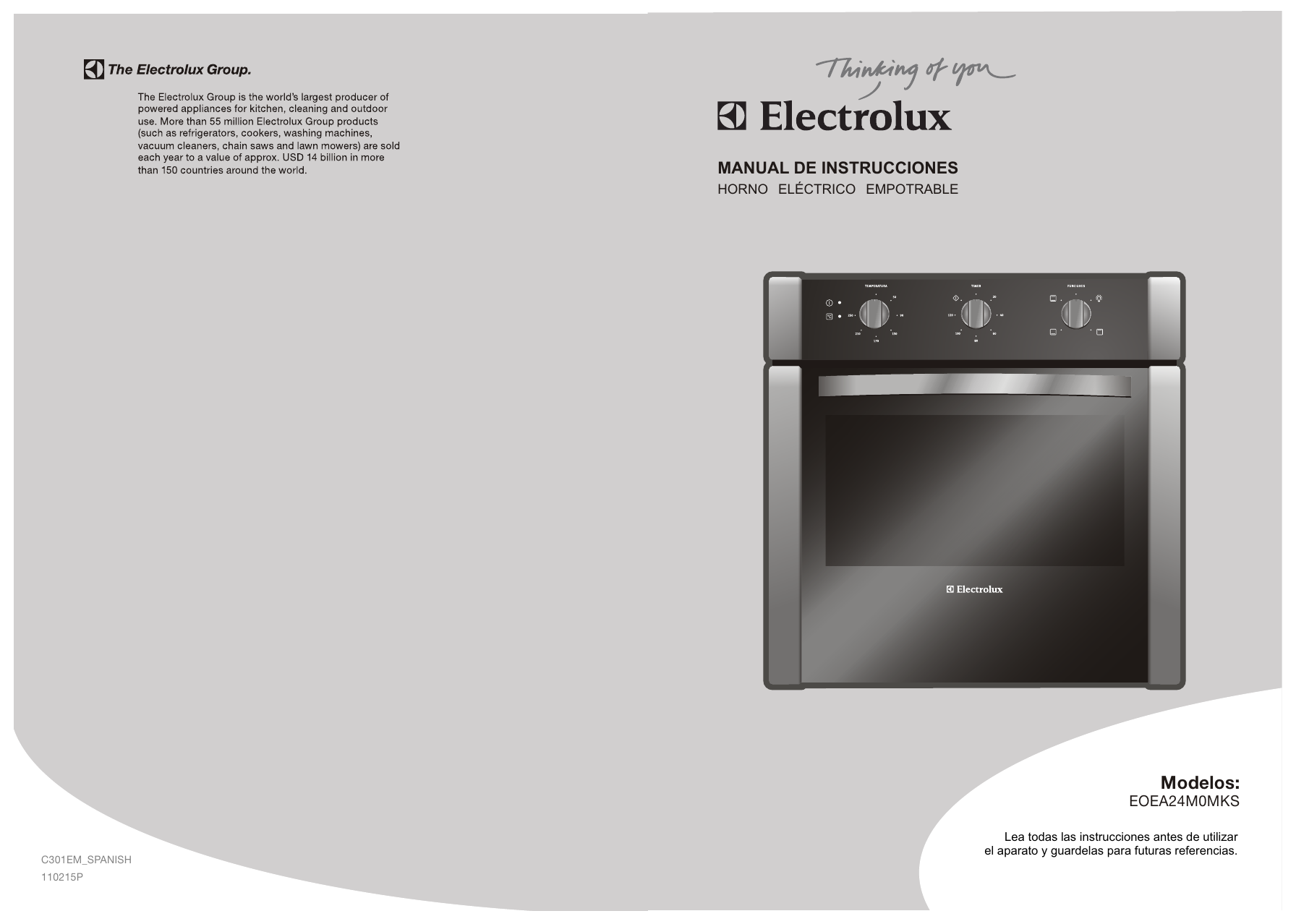 Electrolux EOEA24MOMKS Manual de usuario | Manualzz