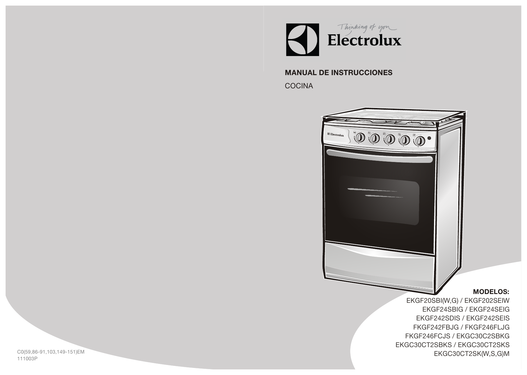 Electrolux EKGC30CT2SKS Manual de usuario | Manualzz