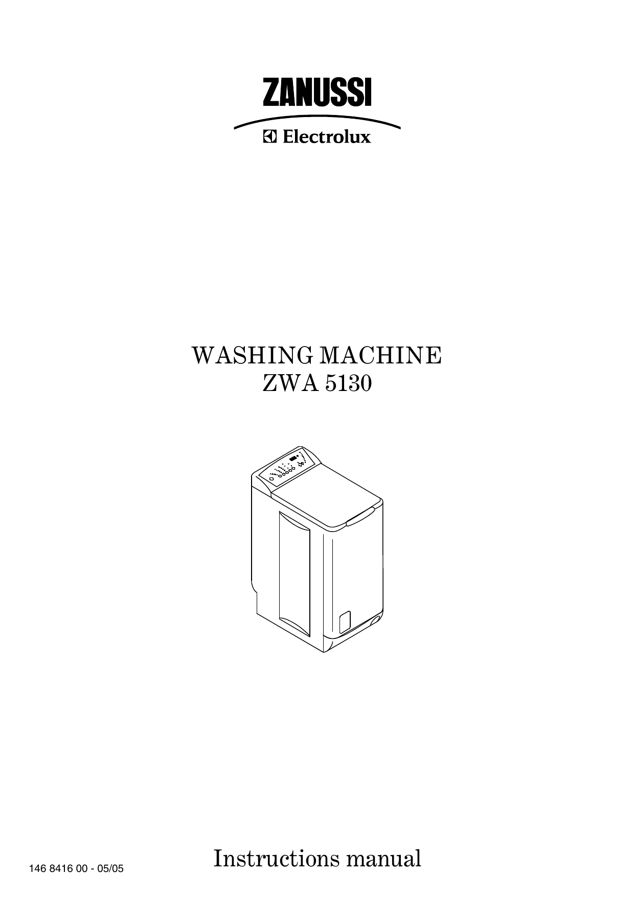 Zanussi Zwa5120 User Manual Manualzz