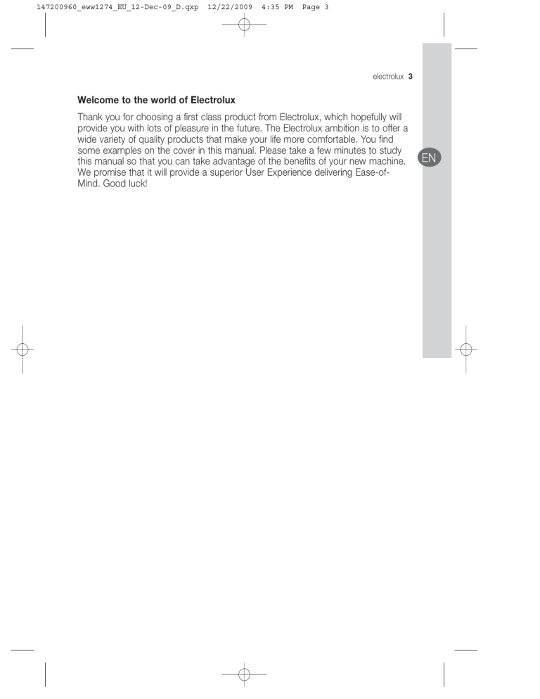 Electrolux Eww1274 User Manual Manualzz