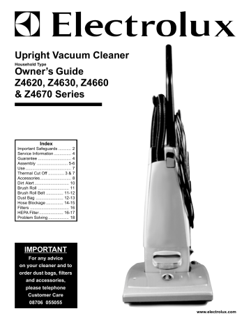 Electrolux Z4622 User Manual | Manualzz