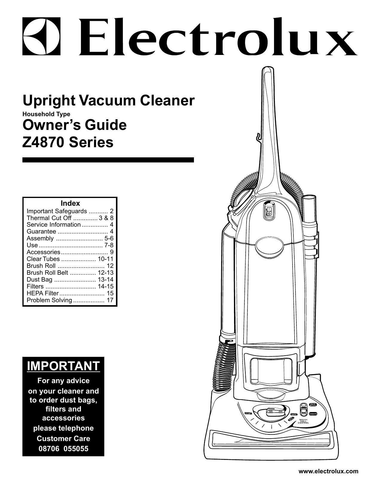 Electrolux Z4870 User Manual | Manualzz