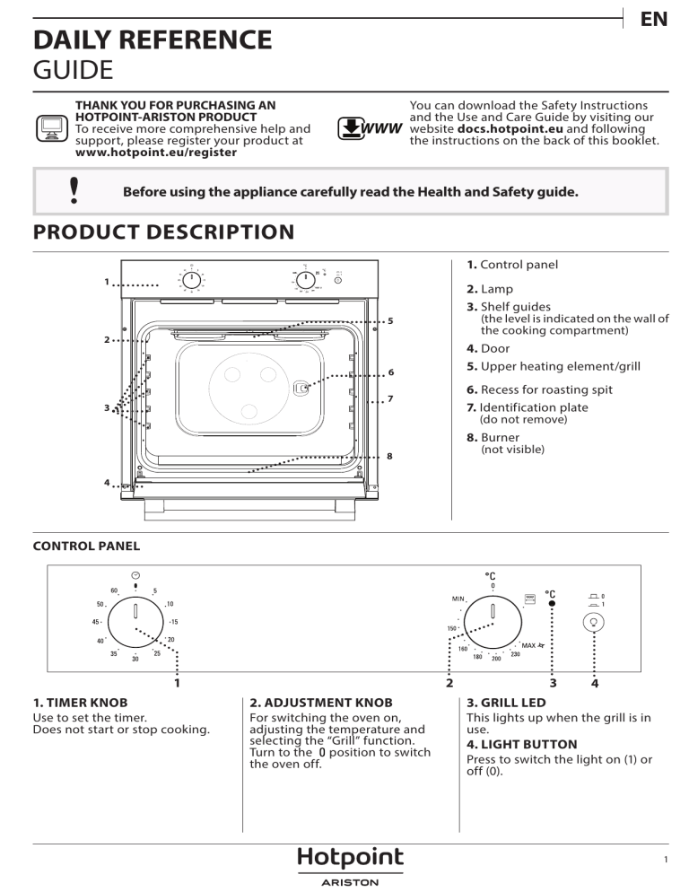 hotpoint gas stove manual pdf