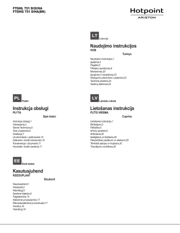HOTPOINT/ARISTON FTGHG 751 D/HA(BK) Instruction for Use | Manualzz