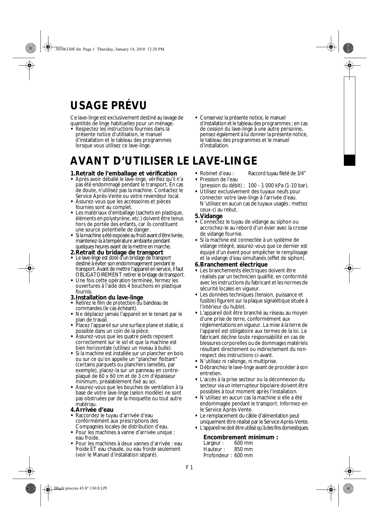 Notice D Utilisation Seche Linge Whirlpool 6ème Sens