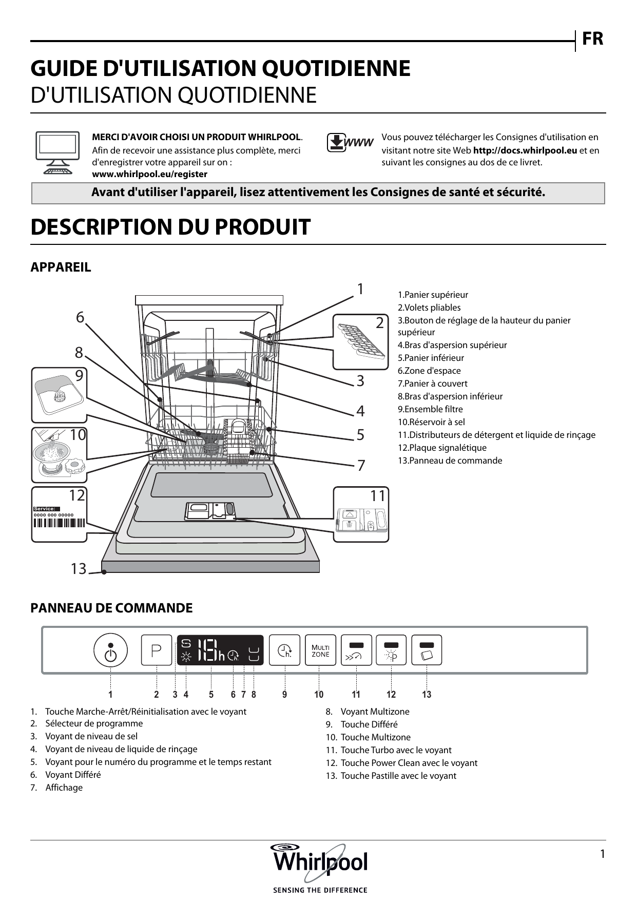 Lave Vaisselle Whirlpool Power Clean Mode D Emploi