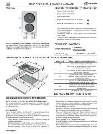 Bauknecht ETN 5240 IN Instruction for Use | Manualzz