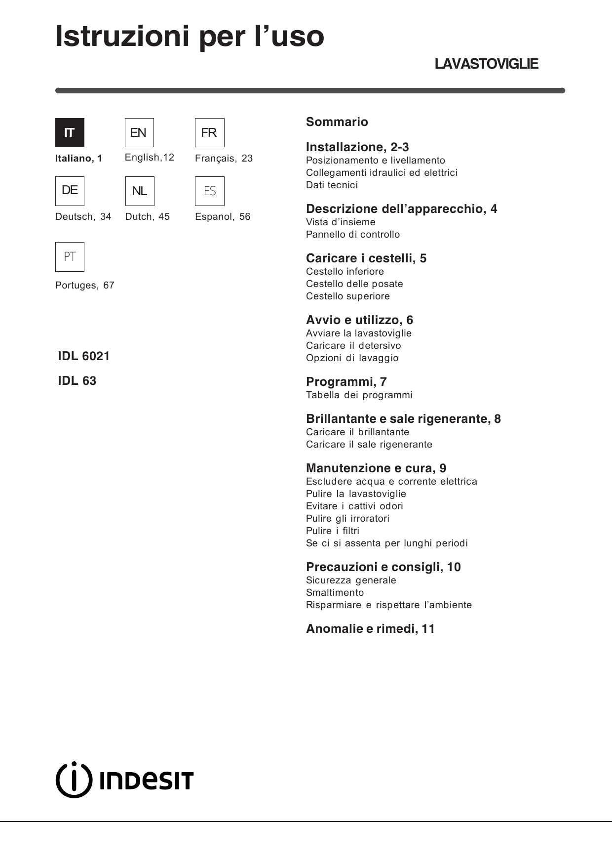 Indesit Idl 63 Eu 2 Instruction For Use Manualzz