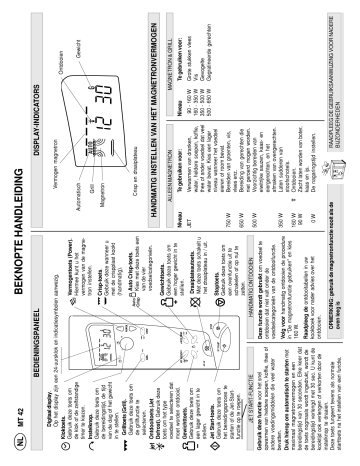 Whirlpool MT 42 / White Instruction for Use | Manualzz