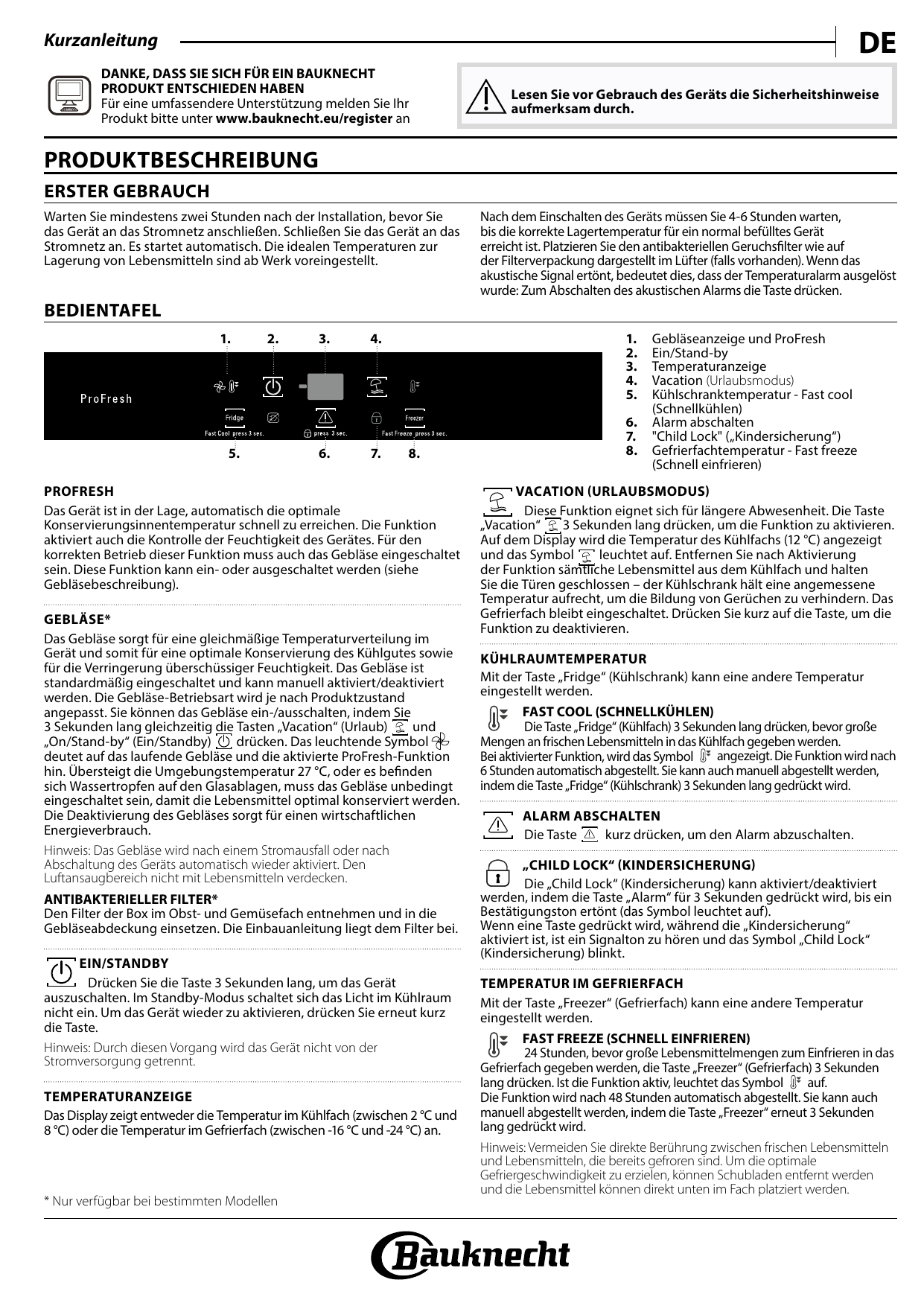 Bauknecht Kgic 2870 A Setup And User Guide Manualzz