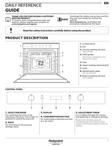 ARISTON MS5844IXAAUS 900mm Stainless Steel Built-In Oven User Manual