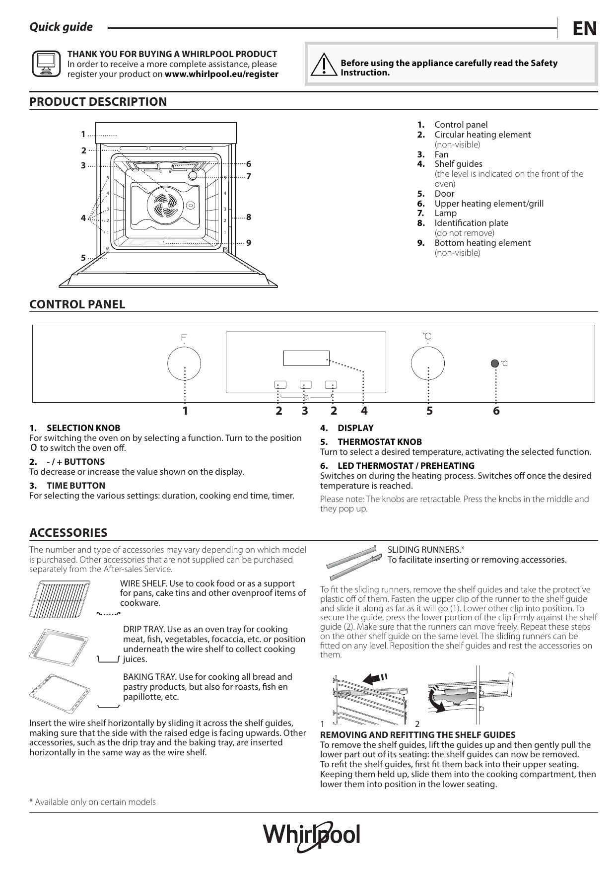 Whirlpool OAKP9 744 H IX Setup and user guide | Manualzz