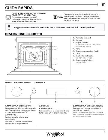 Whirlpool OAKZ9 156 P IX Setup and user guide | Manualzz