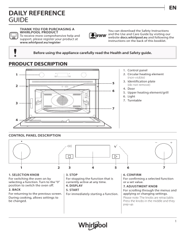 Whirlpool W7 MW561 UK Setup and user guide | Manualzz