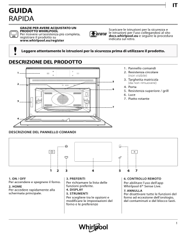 Whirlpool W11I MW161 UK Setup and user guide | Manualzz