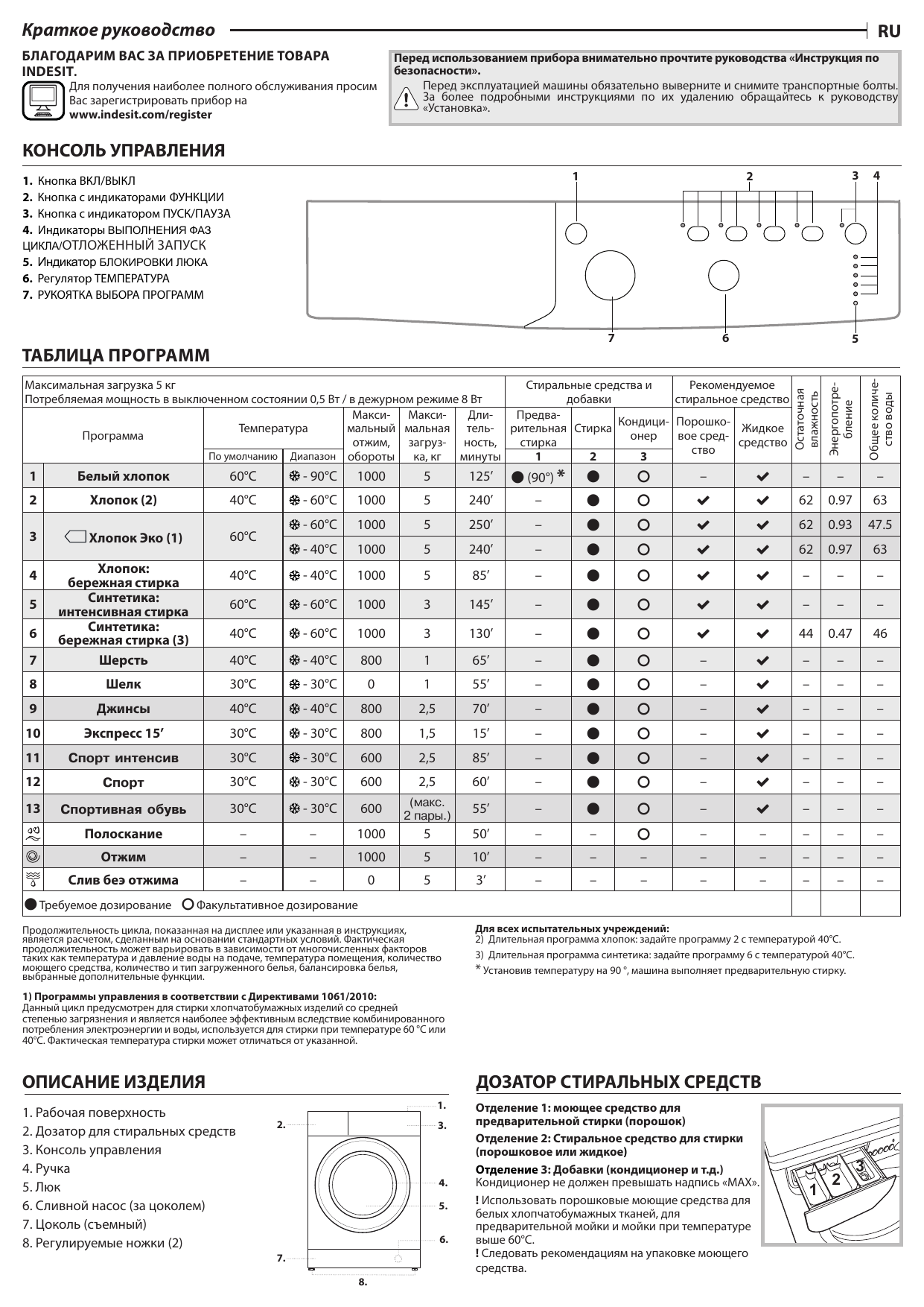 Whirlpool IWSB 51051 BY Setup and user guide | Manualzz