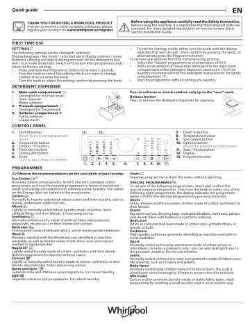 Whirlpool FSCR 10433 Installation guide | Manualzz