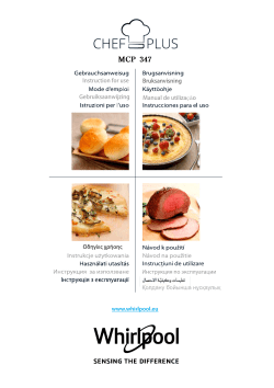 Whirlpool MCP 347 BL CHEF PLUS - Manuel du propriétaire | manualzz.com