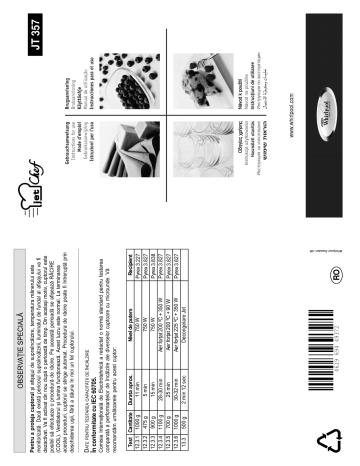 Whirlpool Jt 357 Black Jt 357 White User Guide Manualzz