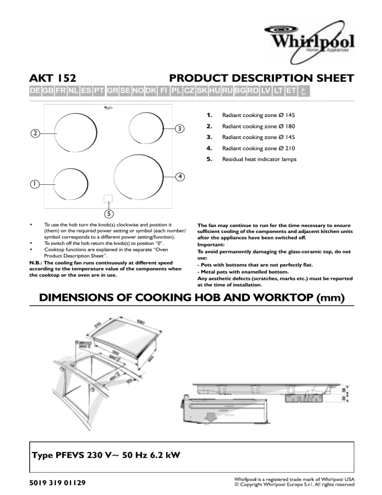 Whirlpool Akt 152 Ix Akt 152 Nb User Guide Manualzz