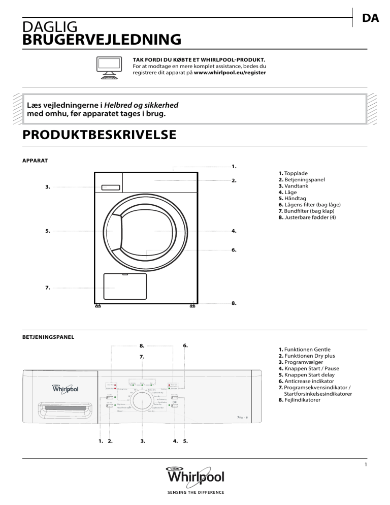 Whirlpool ddlx70112 bruksanvisning