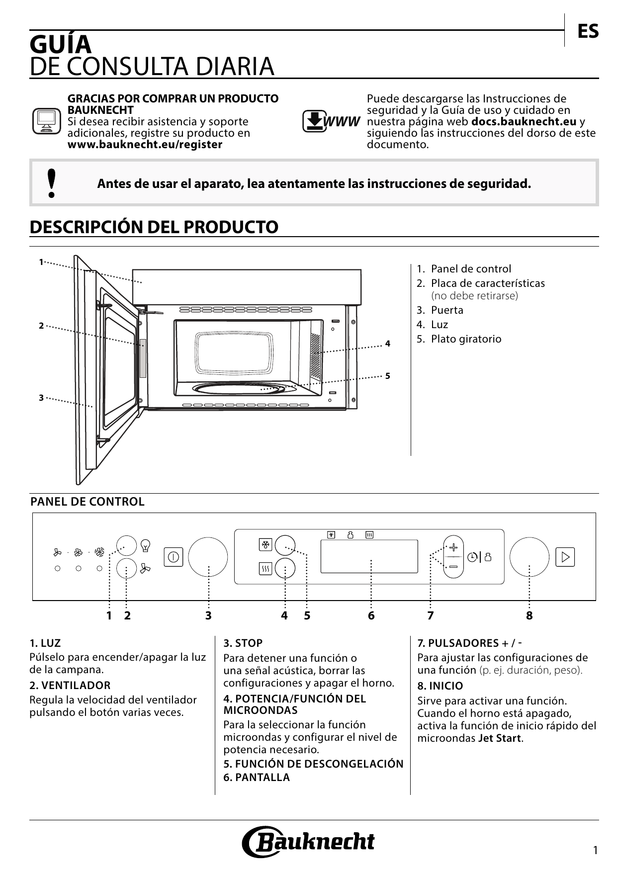 Bauknecht MHCK5 2138 PT Setup and user guide | Manualzz