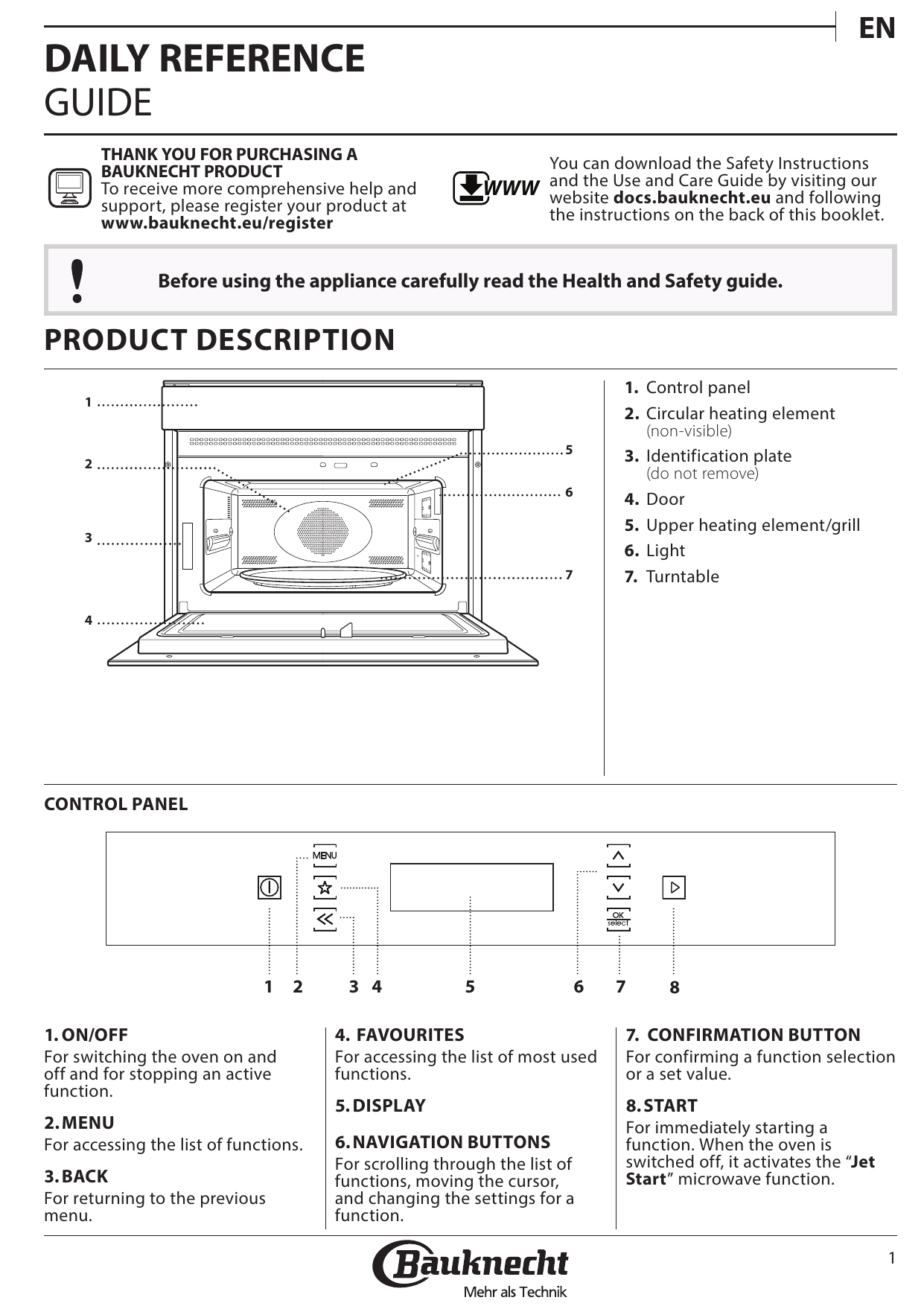 Bauknecht Empk9 9645 Pt Empk7 9645 Pt User Manual Manualzz