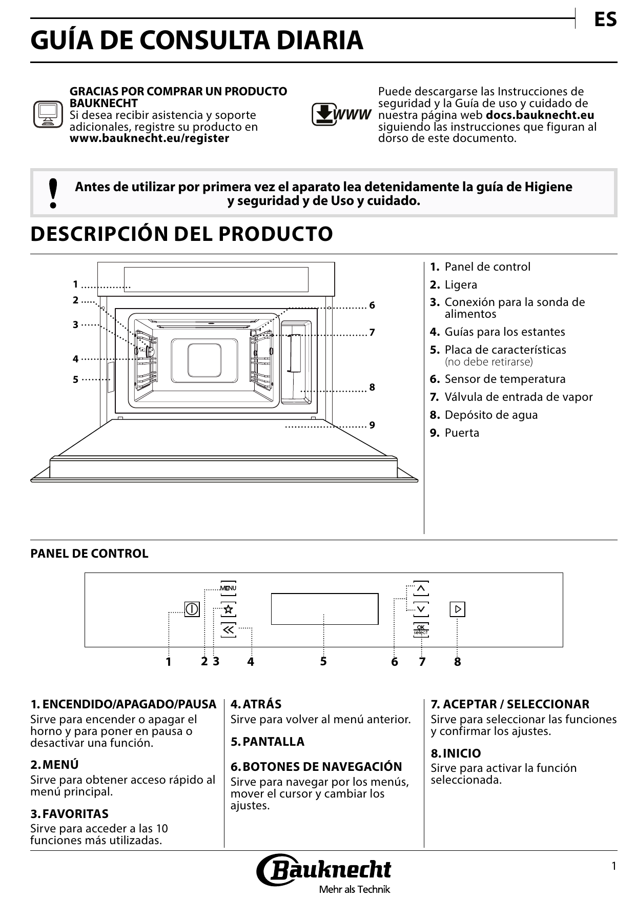 Bauknecht ECSK7 9845 PT Setup and user guide | Manualzz
