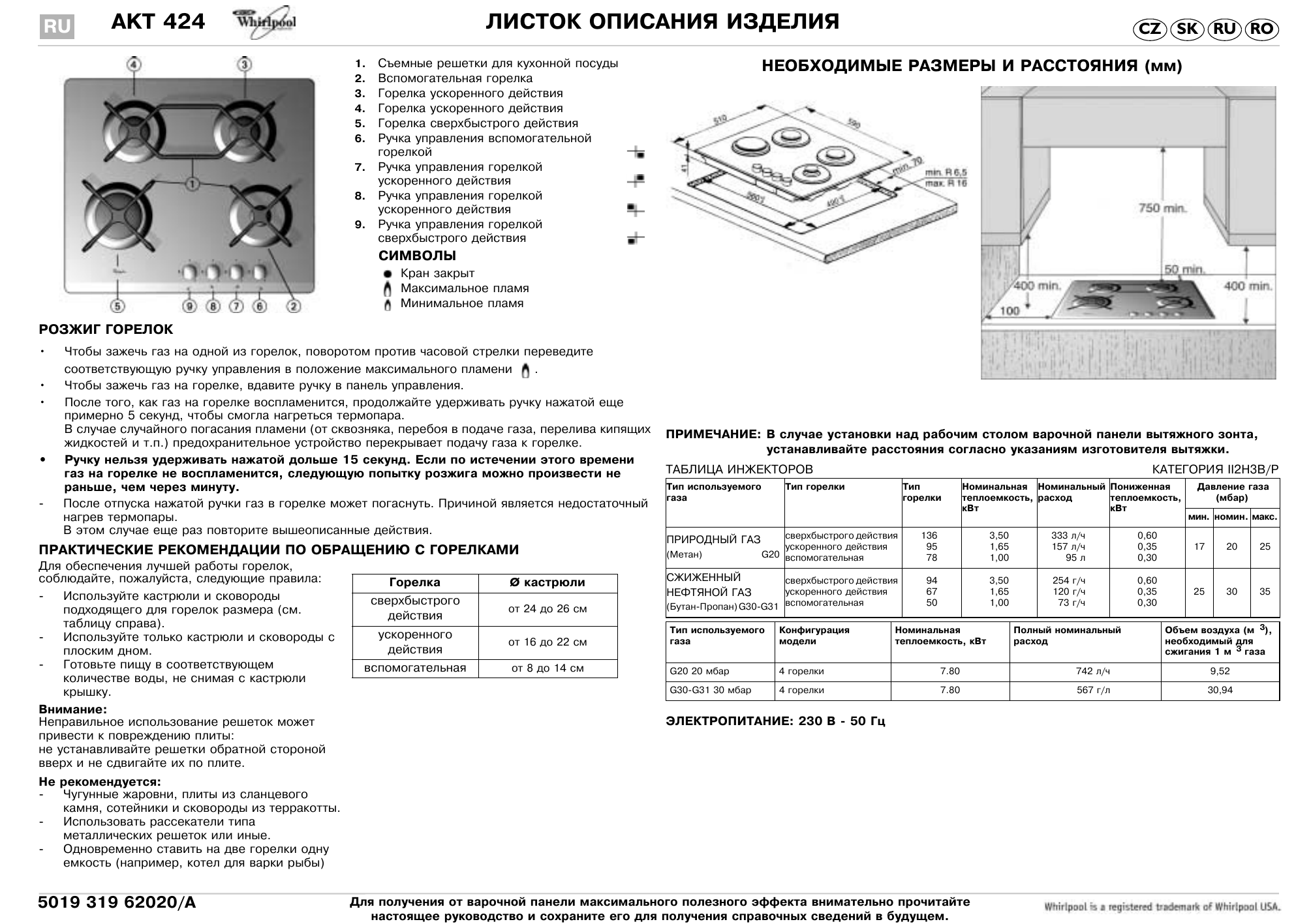 Срок эксплуатации плиты. Газовая плита Whirlpool c 6540 паспорт. Whirlpool паспорт газовая. Технический паспорт газовой панели Whirlpool. Варочная поверхность Вирпул газовая паспорт.