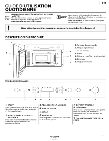 Manuel d'utilisation HOTPOINT/ARISTON MN 313 IX HA - Guide de l