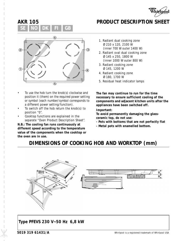 Whirlpool Akr 105 Ix Akr 105 Nb User Guide Manualzz