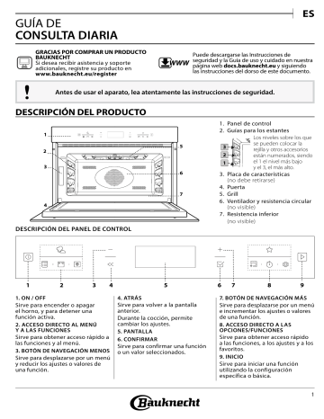 Bauknecht EMEK7 CT545 PT Setup and user guide | Manualzz