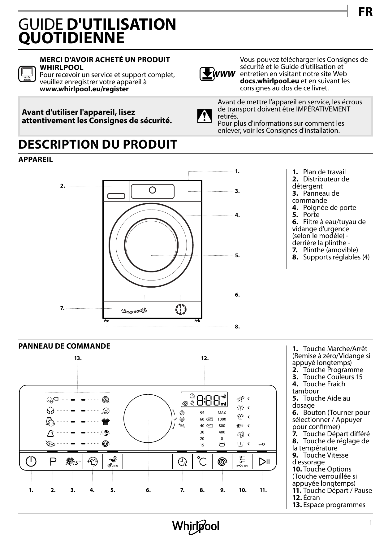 whirlpool fscr70413 setup and user guide manualzz whirlpool fscr70413 setup and user