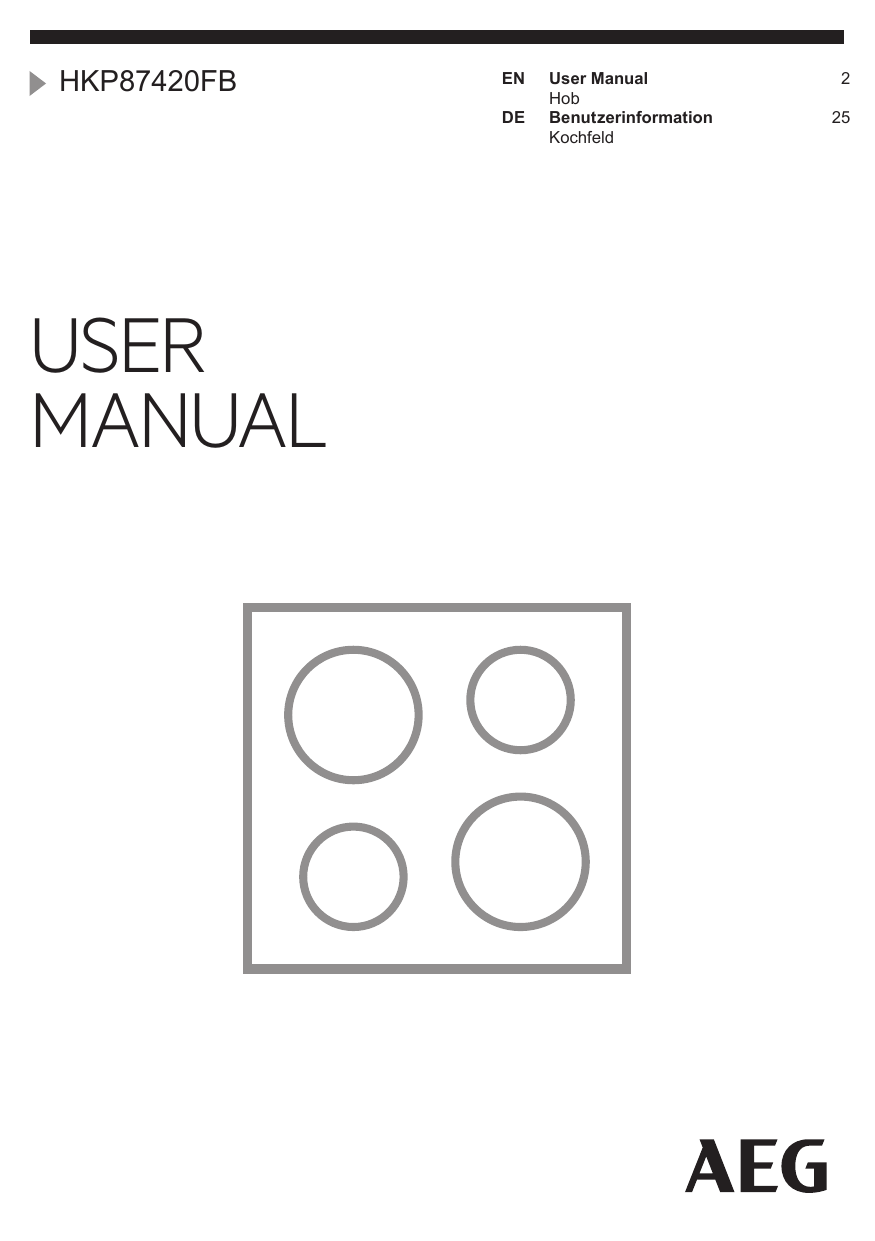 Aeg Hkp87420fb User Manual Manualzz