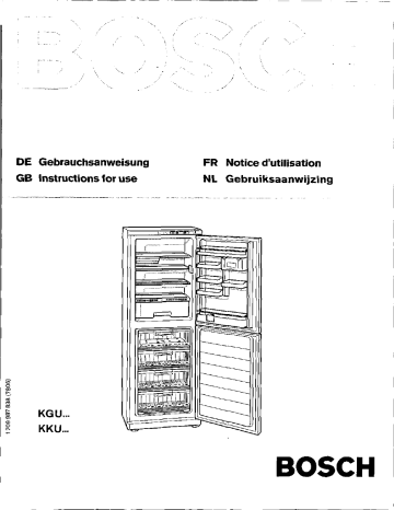 Bosch KKU2901 Refrigerator-Freezer Instruction manual | Manualzz